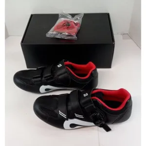 Peloton Cycling Shoes Women's EU 39 (US 8) Hook &amp; Loop Closure Black &amp; White NIB