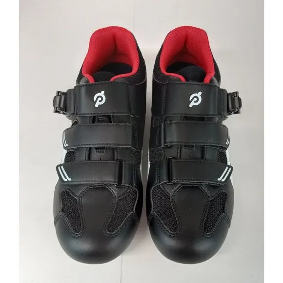 Peloton Cycling Shoes Women's EU 39 (US 8) Hook &amp; Loop Closure Black &amp; White NIB