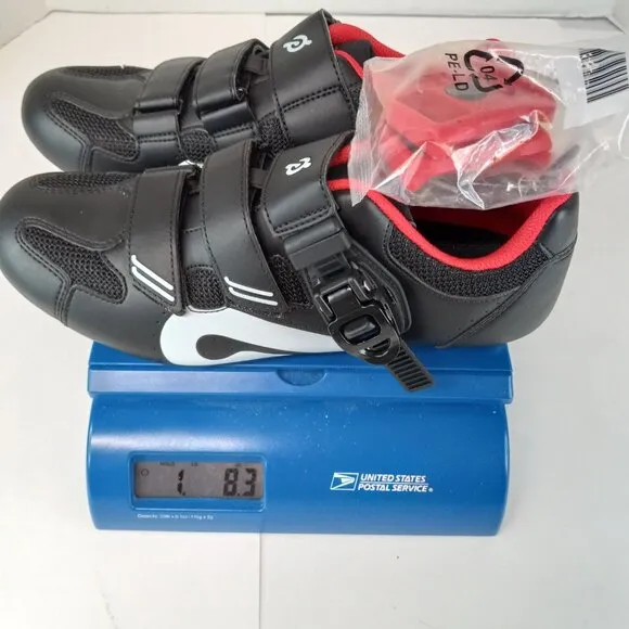 Peloton Cycling Shoes Women's EU 39 (US 8) Hook &amp; Loop Closure Black &amp; White NIB