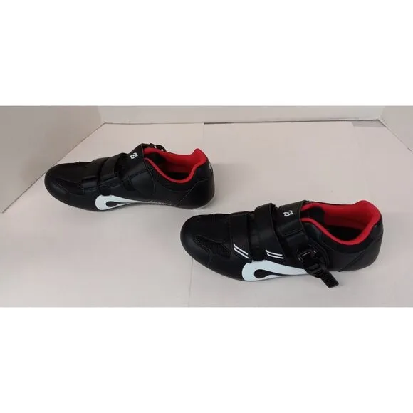 Peloton Cycling Shoes Women's EU 39 (US 8) Hook &amp; Loop Closure Black &amp; White NIB