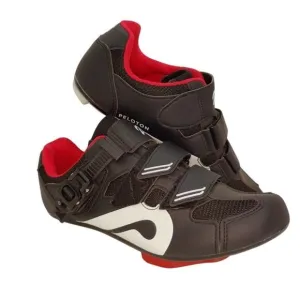 Peloton Cycling Womens Pre-owned Black w/Red &amp; White Accents Cycling Shoes-sz. 7