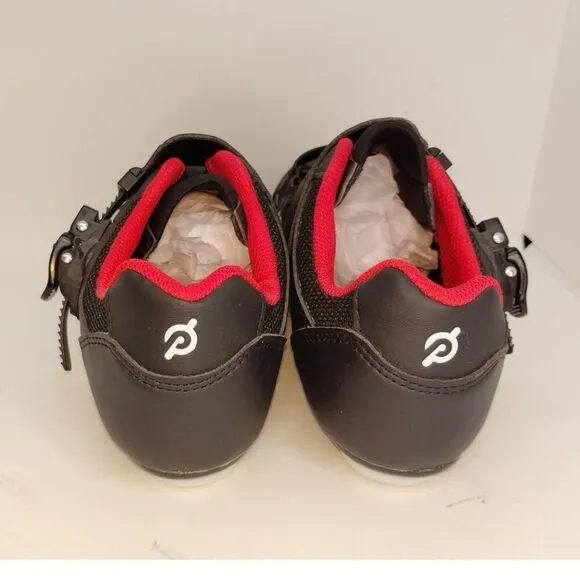 Peloton Cycling Womens Pre-owned Black w/Red &amp; White Accents Cycling Shoes-sz. 7