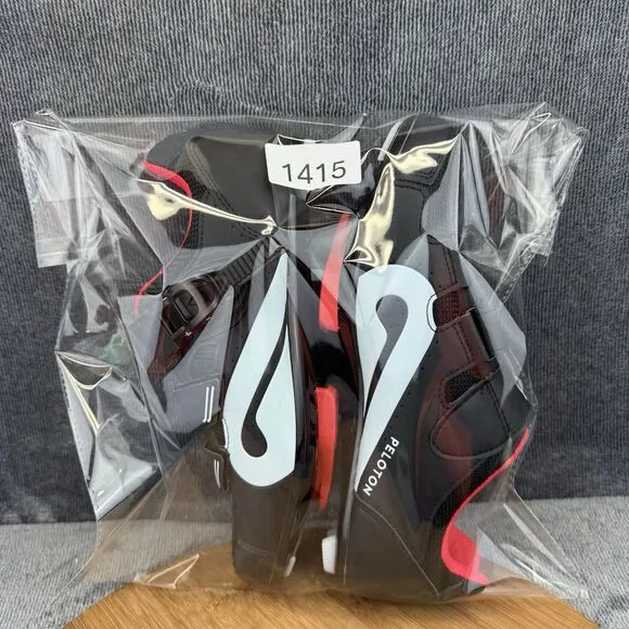 Peloton Mens Cycling Size 8 Shoes Black Red Biking Workout Racing Euro Size 41