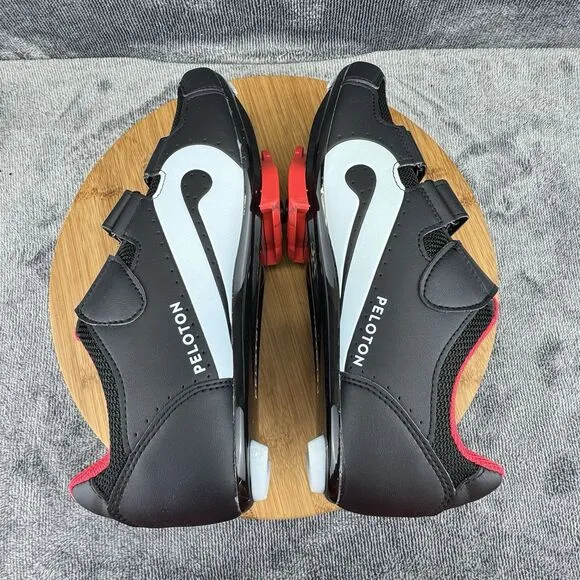 Peloton Mens Cycling Size 8 Shoes Black Red Biking Workout Racing Euro Size 41