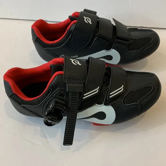 Peloton Unisex Black/Red Cycling Shoes