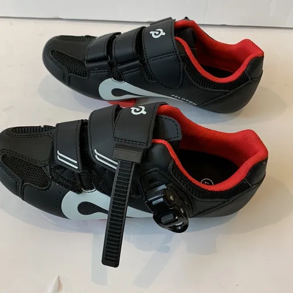 Peloton Unisex Black/Red Cycling Shoes