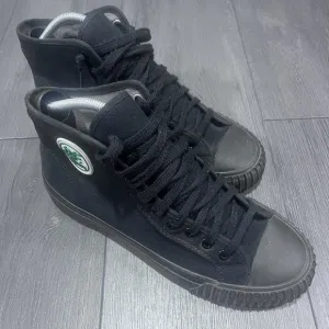 PF Flyers Sandlot High Top Shoes Mens 10 Womens 11.5 Black Canvas Sneakers Y2K