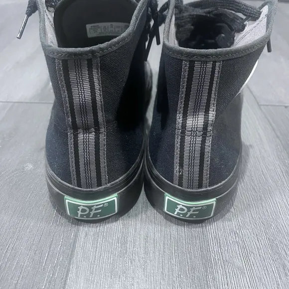 PF Flyers Sandlot High Top Shoes Mens 10 Womens 11.5 Black Canvas Sneakers Y2K