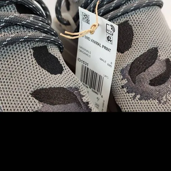 Pharrell x adidas NMD Human Race Animal Print 'Grey' Mens Size 9.5