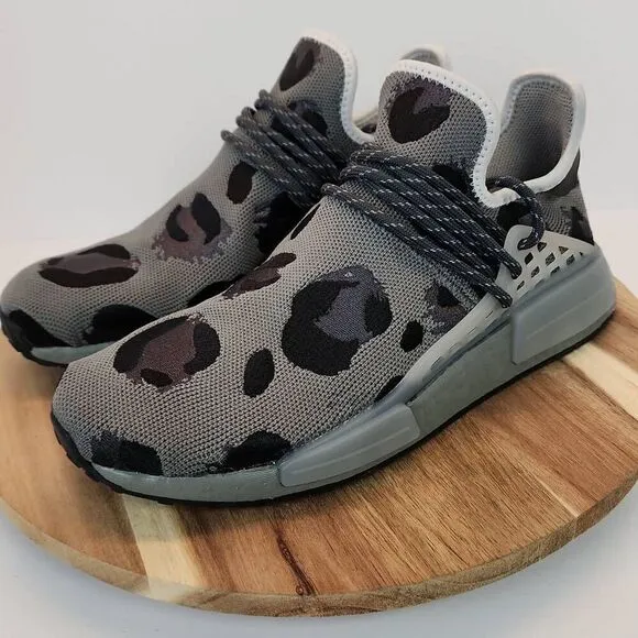 Pharrell x adidas NMD Human Race Animal Print 'Grey' Mens Size 9.5