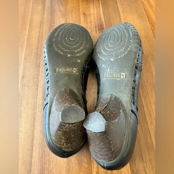 Pikolinos Spanish Leather Kitten Heel Shoes