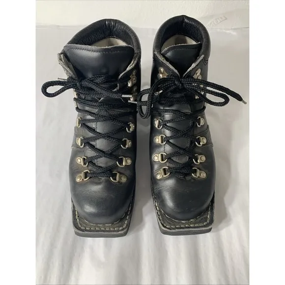 PMS By Gro Nell Leather Nordic Backcountry Ski Boots 6.5 Medium Lace Up