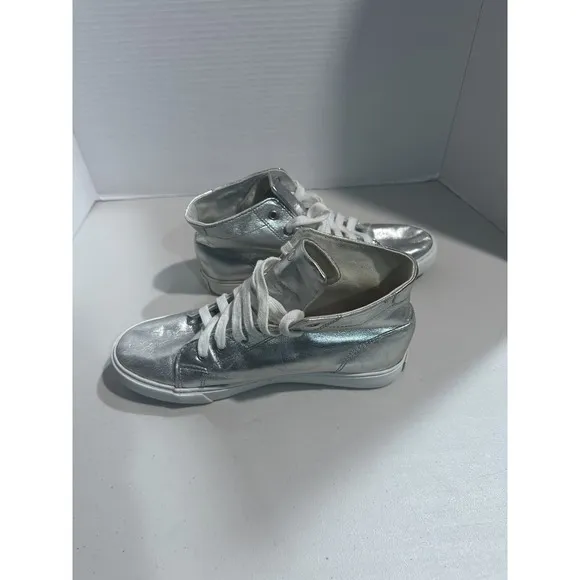 Polo Ralph Lauren Kids Shoes Silver Slater Mid-Top Boot SIZE 5.5