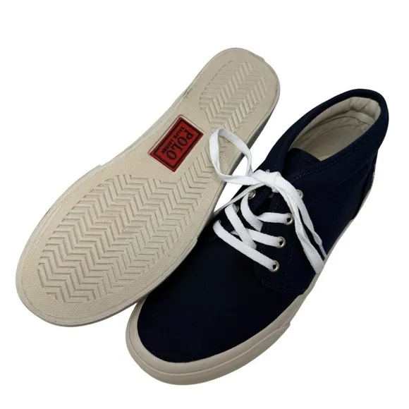 Polo Ralph Lauren Men’s Size 8 Keaton Chukka Men’s Mid Top Navy Blue Shoes New
