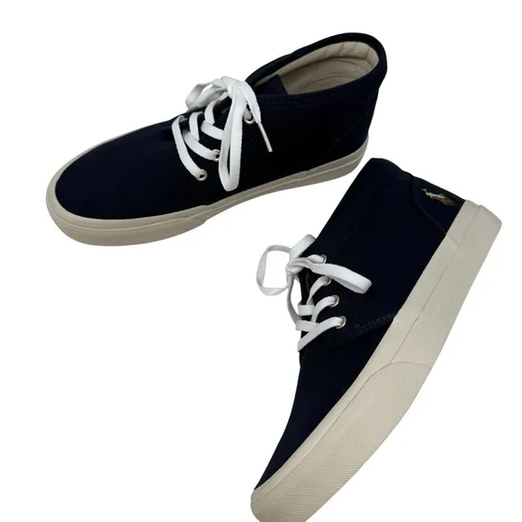 Polo Ralph Lauren Men’s Size 8 Keaton Chukka Men’s Mid Top Navy Blue Shoes New