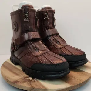 Polo Ralph Lauren Polo Conquest Hi III Mens Brown Leather Mid Calf Boots 9D