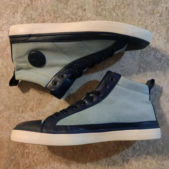 Polo Ralph Lauren Shoes Mens 13 D Clarke High Top Cap Toe Sneakers Blue Navy