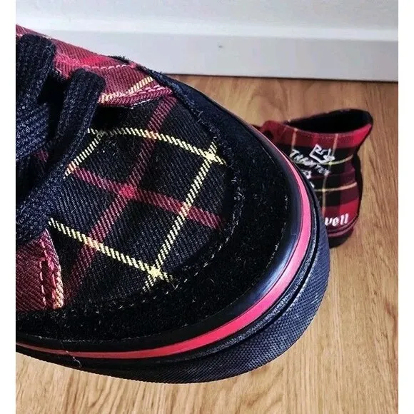 Polo Ralph Lauren Solomon Red Plaid High Top Shoes Men 7 D Tradition Punk 90’s