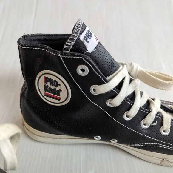 PRO-KEDS men's black leather high top lace-up skate shoes sneakers size 10.5