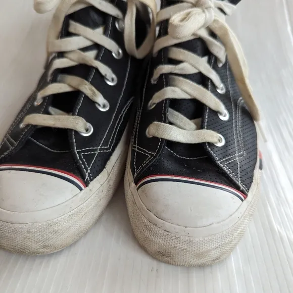 PRO-KEDS men's black leather high top lace-up skate shoes sneakers size 10.5