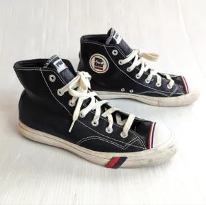 PRO-KEDS men's black leather high top lace-up skate shoes sneakers size 10.5