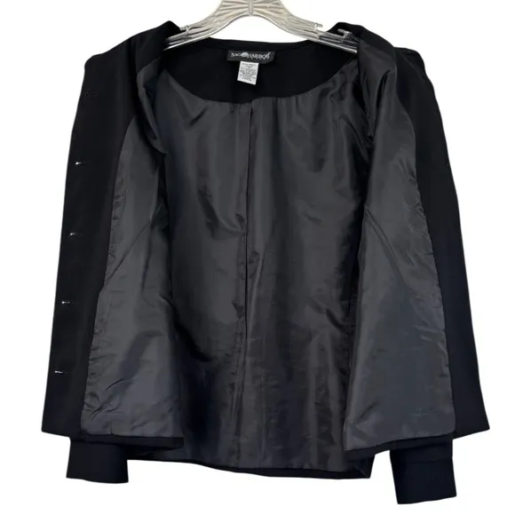 Professional Power Suit Blazer Skirt Set Executive Dress Jacket Work Event Black