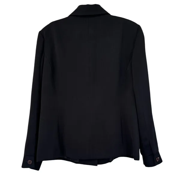 Professional Power Suit Blazer Skirt Set Executive Dress Jacket Work Event Black