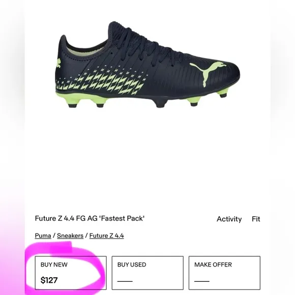 PUMA Men's Future Z 4.4 Firm Artificial Ground Sneaker/Cleats | NEW/NWOB!!