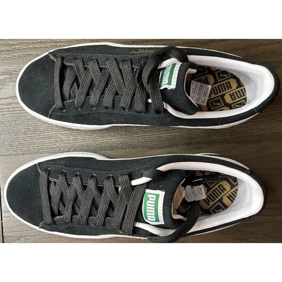 PUMA‎  Suede Classic 21 Black White Woman's Size 7 NWB Great Christ Gift Bundle