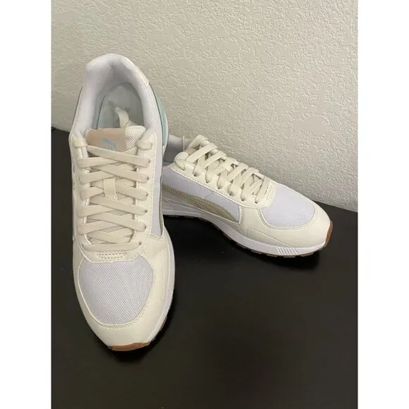 Puma Womens Size 9 White Gravition Low Top Lifestyle Shoes Multicolor 387067-57