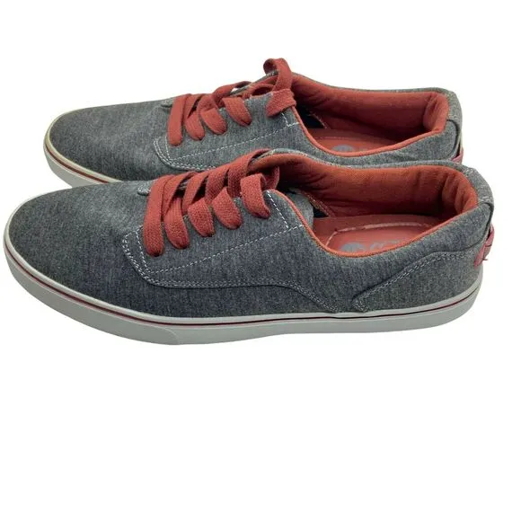 Radii Men's Noble Low FM1033 Charcoal Burgundy Lace Up Skate Shoes Size 8.5