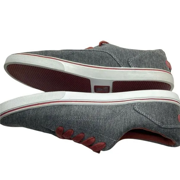 Radii Men's Noble Low FM1033 Charcoal Burgundy Lace Up Skate Shoes Size 8.5