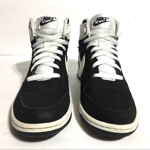 Rare Nike-Big Nike High LE (GS) Black White Sneaker Shoes Boys Youth Sizes 6Y