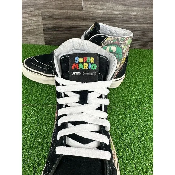 RARE Vans x Nintendo SK8-Hi Super Mario Brothers Skate Shoes Size M 7 or‎ W 8.5