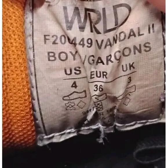 RARE Y2K World Wrld Industries Vandal 2 Orange skater Skateboard Shoes F206449