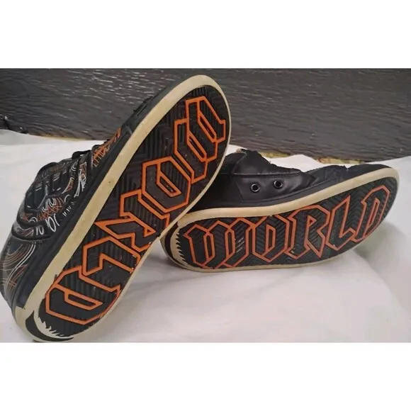 RARE Y2K World Wrld Industries Vandal 2 Orange skater Skateboard Shoes F206449