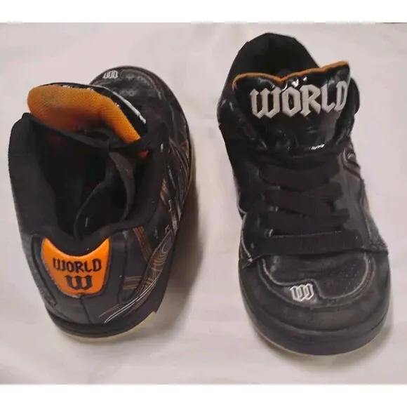 RARE Y2K World Wrld Industries Vandal 2 Orange skater Skateboard Shoes F206449