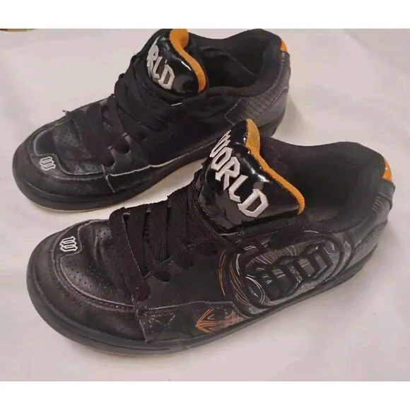 RARE Y2K World Wrld Industries Vandal 2 Orange skater Skateboard Shoes F206449