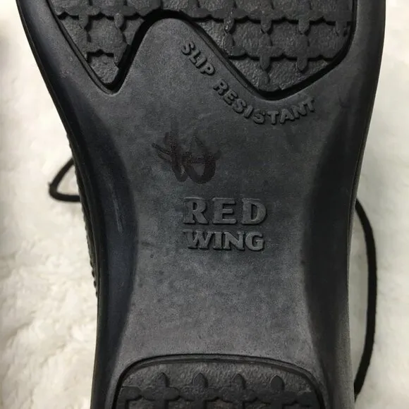 Red Wing 4174 Women's Black Leather Sneaker Lace up Shoes 8 Slip Resistant