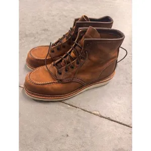 Red Wing Men's Classic Moc Toe Boots Brown Leather Size 10 Ankle Bootie