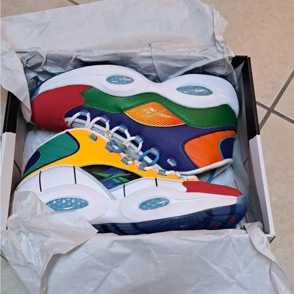 Reebok Men's Concepts X Question Mid Multicolor Sneakers GZ6151- Men's size 14