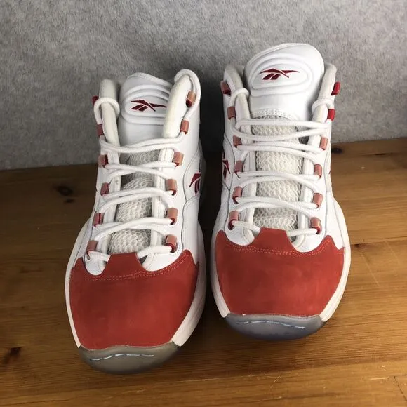 Reebok Question Mid White Pearlized Red 2016 Allen Iverson Size 11.5 VNDS 76ers