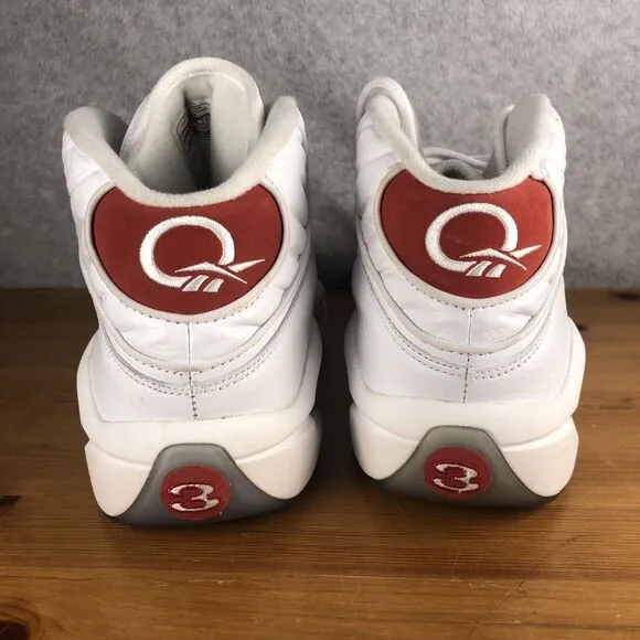 Reebok Question Mid White Pearlized Red 2016 Allen Iverson Size 11.5 VNDS 76ers