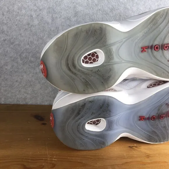 Reebok Question Mid White Pearlized Red 2016 Allen Iverson Size 11.5 VNDS 76ers