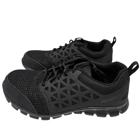 Reebok Sublite Cushion Work Slip Resistant Black Shoes Women's Size 8.5 Wide New