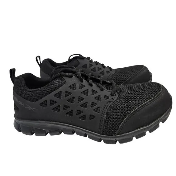 Reebok Sublite Cushion Work Slip Resistant Black Shoes Women's Size 8.5 Wide New