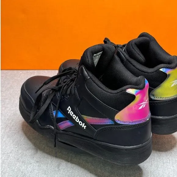 Reebok Womens BB4500 High Top Work Sneaker Black Holographic Size 8 NEW W BOX