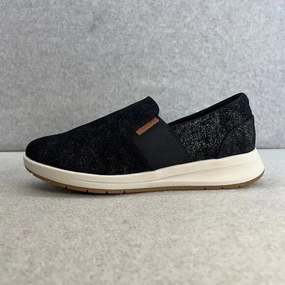 Revere Panama Leather Slip On Sneaker Shoe- Midnight -Women Size 8 W *NEW
