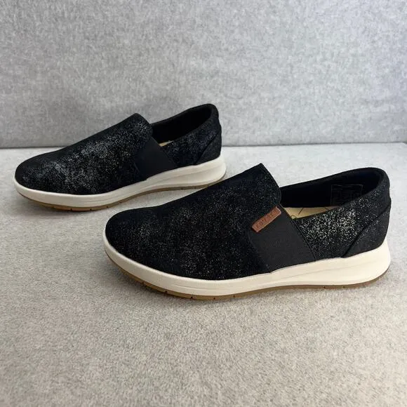 Revere Panama Leather Slip On Sneaker Shoe- Midnight -Women Size 8 W *NEW