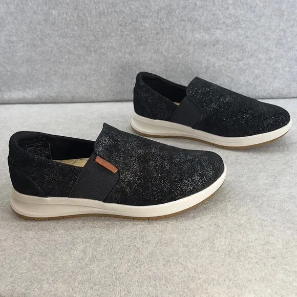 Revere Panama Leather Slip On Sneaker Shoe- Midnight -Women Size 8 W *NEW